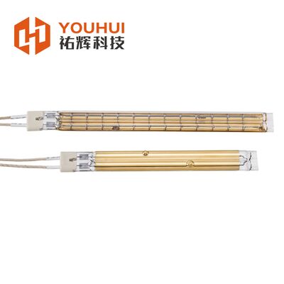 Lampes infrarouges à double tube avec revêtement doré, garantie de 5000 heures et filament en tungstène pour un chauffage à haute efficacité