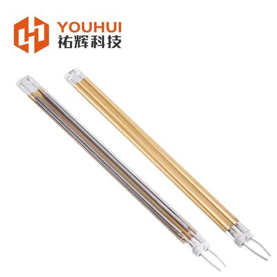 Lampe infrarouge à ondes moyennes double tube doré 1000W pour le chauffage industriel