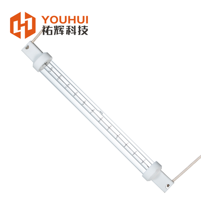Lampe halogène infrarouge à ondes courtes industrielle à tube unique avec durée de vie de 5000h, température de filament de 1100 à 2600 °C et puissance de 200 à 4000 W