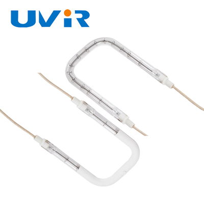 Tube infrarouge de lampe de chauffage d'halogène blanc semi enduit en U