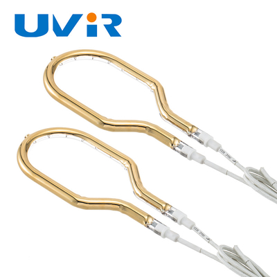Lampe de chauffage halogène à anneau en or de 200-6000W, tube de quartz IR pour le chauffage du four