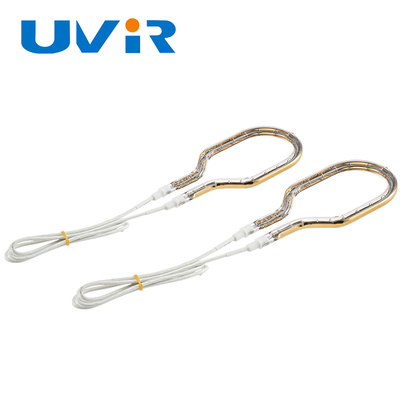 Tuyaux de lampes à chauffage en verre au quartz Tuyaux de lampes à infrarouge circulaires à revêtement or