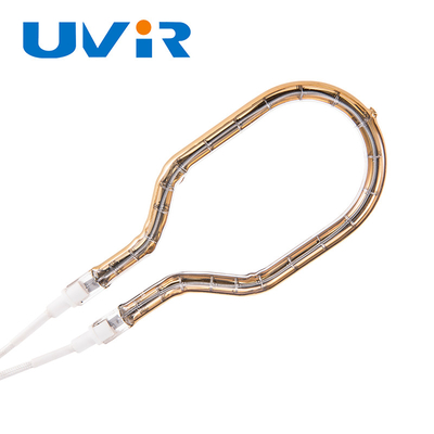 Lampe de chauffage halogène à ondes infrarouges d'anneau à ondes courtes de tube de quartz à réflecteur doré 200-6000W