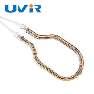 55-575V Voltage d'entrée Tubes à quartz clairs Lampes infrarouges à ondes courtes avec réflecteur doré