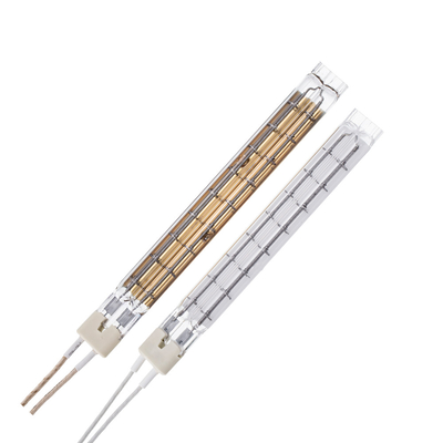 Lampe à chauffage par infrarouge à halogène à tubes jumeaux revêtue d'or