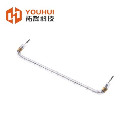 Tube de lampe chauffante au quartz de type U à revêtement blanc, lampe chauffante infrarouge halogène au quartz
