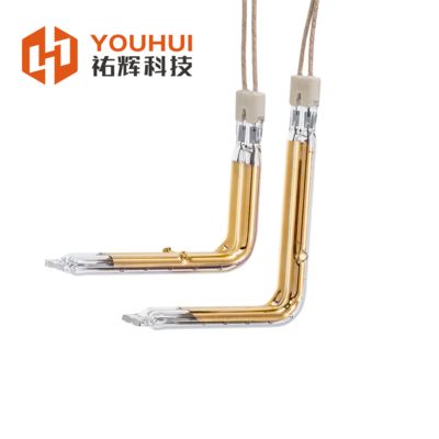 Bon prix L Shape Gold Coated Infrared Heating Element Tube with Visible Light Transmission >93% and UV Light Transmission >85% for Industrial Applications en ligne