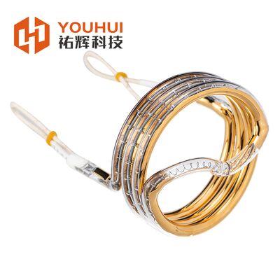 Lampe de chauffage au quartz à revêtement d'or à tube unique 3D infrarouge 8-14 mm avec durée de vie de 5000-20000h
