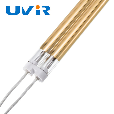 Good price Tube infrarouge jumeau 2500W de lampe de chaleur de vague moyenne pour le chauffage de revêtement en ligne