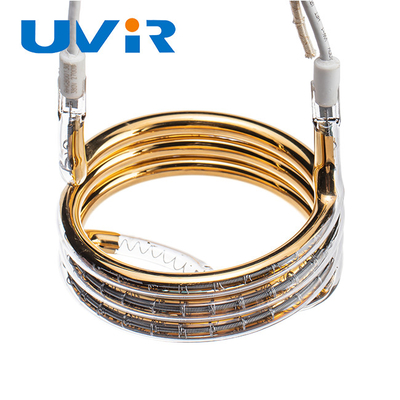 Tube de revêtement de quartz d'IR de chaleur d'or infrarouge circulaire de la lampe 380V 2700W