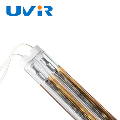 Bon prix Lampe infrarouge à ondes moyennes 2500W 415V Tube quartz plaqué or en ligne
